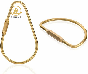 Bền Brass vít khóa Keychain vòng chìa khóa kim loại vàng Carabiner khóa móc nối Fastener DIY đồ trang sức vòng chìa khóa - Product Image 1