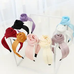 LRTOU, модная дизайнерская повязка для волос, женские аксессуары для волос, романтическая сетчатая блестящая ткань, однотонная повязка на голову с цветами розы