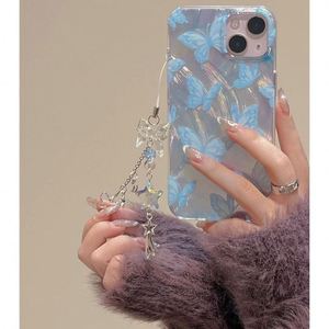 Bracelet étoile papillon fantaisie, étui en fil pelucheux doux compatible avec iPhone 16 15 11 12 14 13 Pro Max 7Plus XR 7 8 Plus X XS MAX - Product Image 4