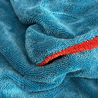Serviette en microfibre ultra pelucheuse Serviette de lavage de voiture en microfibre double couche Chiffon de nettoyage à boucle torsadée Serviette Mikrofasertuch