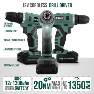 Hi-Spec 12V Electric Drill With Impact Lithium Battery Cordless <b>Power</b> <b>Tool</b> For Home And Garage Use - Product Image 5