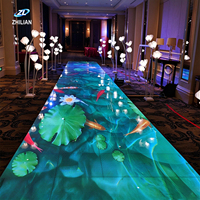 Écran LED pour sol en dalles P6.25 haute luminosité intérieur/extérieur, piste de danse LED sans soudure pour événements extérieurs, installation fixe sur scène