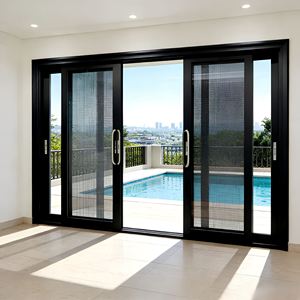 <span class=keywords><strong>Porta</strong></span> <span class=keywords><strong>Scorrevole</strong></span> in Alluminio Commerciale Resistente agli Urti, Vetro Temperato Doppio, Insonorizzata, per Terrazza e Balcone - Product Image 2