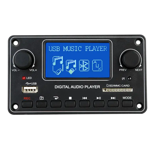 TDM157 Mp3 플레이어 모듈 USB FM AUX SD 디코더 보드 도트 매트릭스 LCD 디스플레이 원격 제어 MP3 오디오 모듈