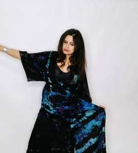 New Indian Hand Made Cotton Tie Dye Beach Dress Boho Swim Cover up Night Wear Elegant <b>Long</b> Length <b>Kaftan</b> Maxi Dress For Women - Product Image 3