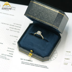 Anillo de Compromiso y Boda Personalizable con Diamante Cultivado en Laboratorio, Corte Redondo, 1ct-5ct, D VVS, Oro 10K 14K, HPHT CVD, Joyería Fina IGI para Mujer - Product Image 3