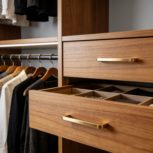 Armadio Contemporaneo Professionale in Legno Massello per Camera da Letto, Personalizzabile per <span class=keywords><strong>Abbigliamento</strong></span>, Biancheria e Accessori, con Toeletta per Villa - Product Image 6