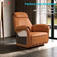 Fauteuil d'appoint en cuir courbé moderne de luxe pour salon, villa, hall d'hôtel, club, ensemble de 2 fauteuils d'appoint, couleur personnalisée