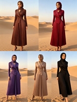 Robe longue plissée Miyaki Turquie de haute qualité, élégante et sobre, couleur unie, grande taille, pour femme, décontractée ou de soirée