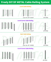 Tube de balustrade en acier inoxydable DF 316 de 36 et 42 pouces pour intérieur et extérieur, pour terrasses, escaliers, balcons, avec câble de main courante en acier inoxydable