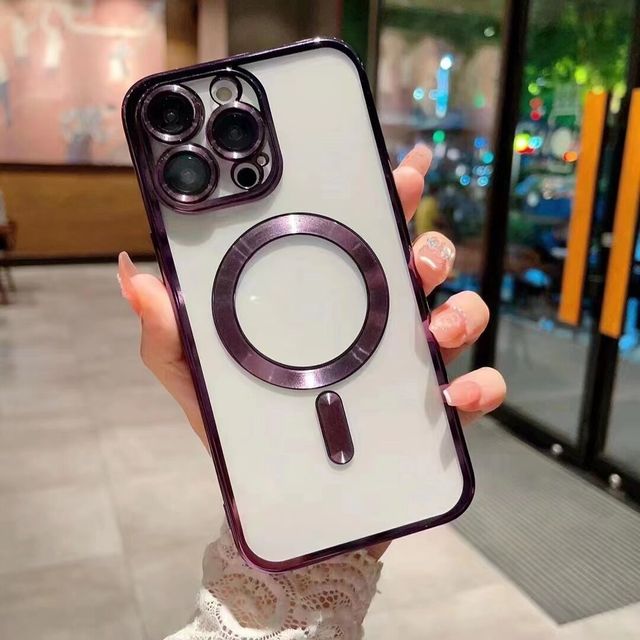 Hot Selling Electroplating Wireless Charging 360 Protection Chinoiserie Design Phone Case for 16 15 14 13 12 11 Pro Max