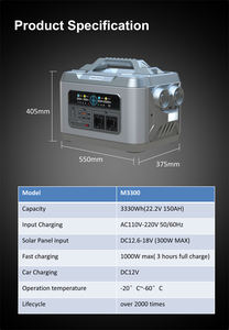Générateur de batterie solaire de batterie de secours Portable 300W/500W/1000W/2000W pour l'utilisation de caméra de montre intelligente de <span class=keywords><strong>Camping</strong></span> en plein air 110V/220V - Product Image 3