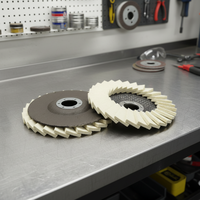 Disque à lamelles abrasif en feutre de laine de qualité supérieure de 125mm Roue de polissage de 5 pouces Support en fibre de verre Ponceuse personnalisable de polissage en métal