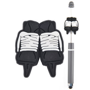 Nouveaux charms focaux sportifs en silicone, perles focales 'I <span class=keywords><strong>love</strong></span> Hockey', perles focales Astros personnalisées, embouts de stylo - Product Image 1