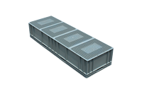 EU41222 1200*400*230mm Caisse de stockage en plastique solide robuste pour entrepôt, grande boîte logistique personnalisable avec poignée