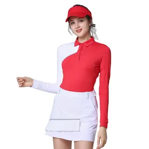 Golf Clothing for Ladies Long-sleeve Polo Shirt Autumn Winter Shirt Lapel T-shirt Women Tops Golf Clothing sets