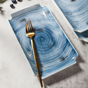 <span class=keywords><strong>Vaisselle</strong></span> pour enfants En Porcelaine Italienne Ciel Motif or Blanc Moderne Restaurant 2021 Offre Spéciale Fantaisie Nouveau Bol Bleu Ensemble de <span class=keywords><strong>Vaisselle</strong></span> - Product Image 5