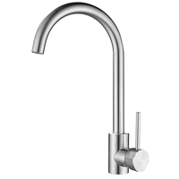Robinet de cuisine moderne à poignée unique en acier inoxydable 304, robinet mélangeur pour évier, adapté aux hôtels et appartements