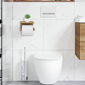 Porte-papier toilette moderne auto-adhésif avec étagère, porte-rouleau de papier toilette en bronze - Product Image 2