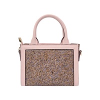 Sac à main bandoulière mini fourre-tout vintage écologique pour femme avec fermeture éclair, motif floral et doublure en polyester