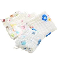 Ensemble de serviettes de toilette en mousseline 6 couches en coton imprimé pour bébé