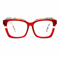 Lunettes optiques surdimensionnées en acétate multicolore RSD8043, vente en gros d'usine, lunettes optiques de luxe en acétate coloré