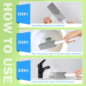 Groothandel Vervangbare Glazen Puimsteen Toiletreiniger Borstel Met Extra Lang <span class=keywords><strong>Plastic</strong></span> Handvat Voor Reiniging - Product Image 5