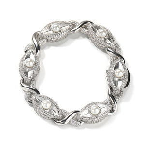 UWIN 2024 chapado en oro rosa Iced Out Pearl Eyes cadena de eslabones cubanos infinitos 5A CZ Iced Out collar de mujer joyería de moda femenina - Product Image 4