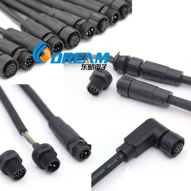 IP67 IP68 Waterproof Circular Female Male M8 M12 2Pin 3Pin 4Pin 5Pin 8Pin 6Pin Panel Mount Cable Connector