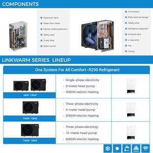 16kw DC Inverter Air Source Pompe À Chaleur Machine Haute Efficacité Sécurité pour La <span class=keywords><strong>Maison</strong></span> Hiver <span class=keywords><strong>Chauffage</strong></span> Refroidissement <span class=keywords><strong>Solaire</strong></span> R290 - Product Image 3