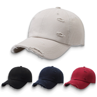 Casquette de baseball usée bon marché de haute qualité personnalisée vierge Hiphop Washed Distressed 6 Panel Dad Cap