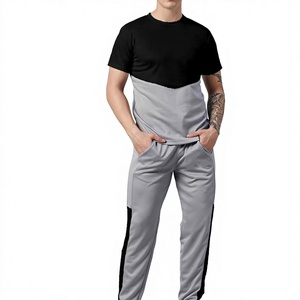 Mens Sports Uniform Set Short Sleeve Athletic <b>T</b> Shirt and <b>Track</b> Pants Lightweight Quick Dry Fabric Custom Wholesale Sportswear - Product Image 1