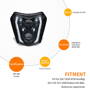 Punto SAE Emark moto Supermoto kit faro LED para KTM EXC / EXC-F EXCF 125, 200, 250, 300 <span class=keywords><strong>Motocross</strong></span> 2017-2021 - Product Image 2