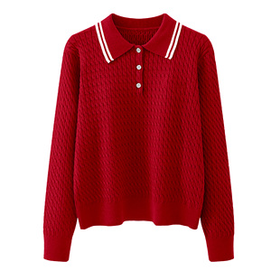 All'ingrosso <span class=keywords><strong>abbigliamento</strong></span> invernale autunnale da <span class=keywords><strong>donna</strong></span> a maniche lunghe maglione lavorato a maglia Polo Top da <span class=keywords><strong>donna</strong></span> maglione lavorato a maglia da <span class=keywords><strong>donna</strong></span> - Product Image 3