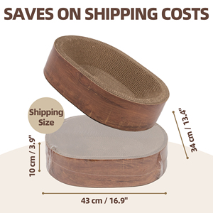 Lit-griffoir multifonctionnel pour chat, design intégré, durable, en carton anti-rayures, pour l'entretien des griffes et le repos du chat - Product Image 6