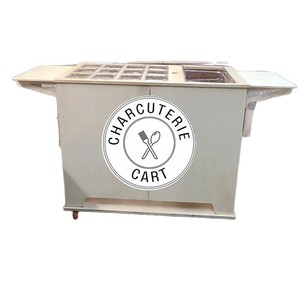 Carrito de madera blanco portátil para exhibir frutas, ideal para centros comerciales y vendedores ambulantes - Product Image 5