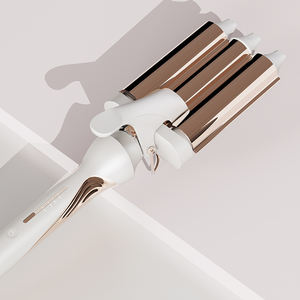 Rizador de Pelo Eléctrico para Uso Doméstico, Rizador de Ondas Grandes de Tres Barriles Dorado, <span class=keywords><strong>Plancha</strong></span> de Cerámica de Turmalina - Product Image 2