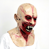 Masque d'Halloween Horreur Vampire Zombie avec Design Crâne Biohazard Creux, Accessoire de Fête Cosplay Effrayant pour Adultes