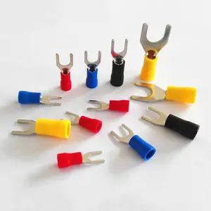 SV Series Pre-insulated Electrical Terminals Insulated Fork Crimp Terminal SV5.5-5 Spade Insulated Terminal Lugs