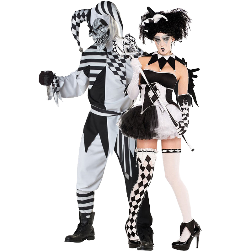 Calidad disfraces de pareja de payasos para Halloween para