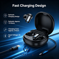 Écouteurs sans fil TWS semi intra-auriculaires, activation automatique, appairage automatique, portée de 10 m, écouteurs stéréo