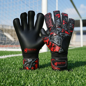 Gants de gardien de but, paume avant en latex allemand 4 mm, dos en silicone, coupe hybride, enveloppement du pouce - Product Image 2