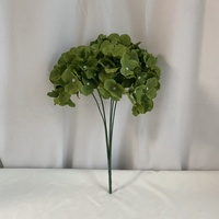 Bunga Hydrangea Hijau 5 Tangkai Sutra, Bunga Artifisial Dekoratif untuk Desain Pernikahan