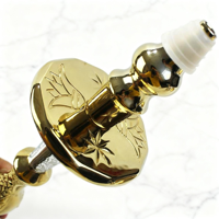 Composant de chicha en or et argent sculpté, tige de chicha en métal, motif rétro, pièce de chicha durable, accessoire de chicha