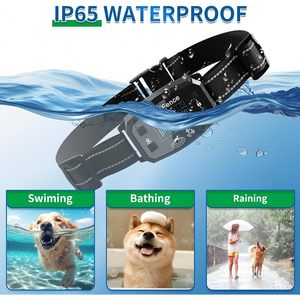 Collier électrique sans fil GPS pour chien, portée de 6561 pieds, étanche, pour l'entraînement en extérieur, en nylon noir - Product Image 3