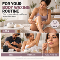 Chauffe-cire portable mini pour l'épilation, bol en silicone, couvercle transparent, chauffe rapide, pour voyage et maison, pour femmes et hommes, jambes et bras