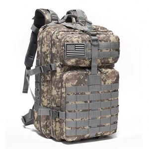 Tactical <b>Backpack</b> with USB Anti-Theft Solar Panel Features Geometric Pattern External <b>Frame</b> Made of Polyester - Product Image 3