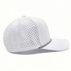 Gorra de béisbol de malla láser de secado rápido para exteriores con protección solar, gorra trucker de 5 paneles con cuerda - Product Image 3