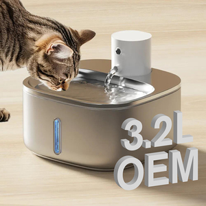 Mascota 3.2L inalámbrico recargable con pilas gato agua fuente de acero inoxidable sensor infrarrojo 3 modos producto para mascotas - Product Image 1