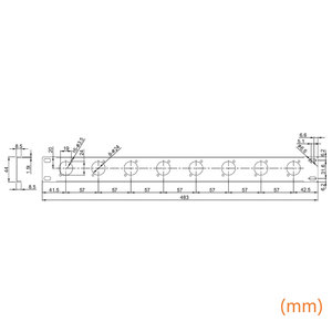 แผงโลหะระบายอากาศ 6632U แผงเปล่า 1U 8 พอร์ต สำหรับติดตั้งบนแร็คแบบ D-Series - Product Image 3